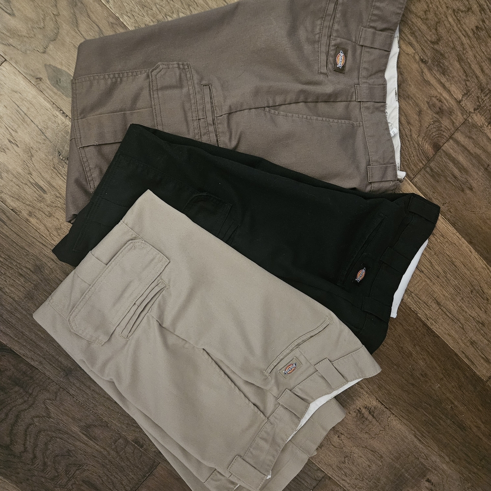 Dickies Men's Shorts in Black, Tan, and Gray